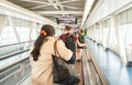 Travelers Heading To The Airport Terminal Royalty Free Stock Photo