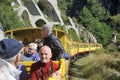 The travelers of the little yellow train of the Pyrenees