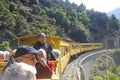 The travelers of the little yellow train of the Pyrenees