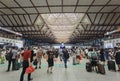 Travelers with mask in train station, Suzhou, China Royalty Free Stock Photo