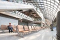 Travelers, passengers waiting flight in the terminal of Suvarnabhumi Airport Royalty Free Stock Photo