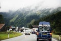 Travelers people driving car on the road passed Bichlbach city g Royalty Free Stock Photo