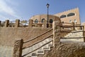 Front main Entrance of the tourist resort Land of civilization in Al Qarah mountain in Saudi Arabii Royalty Free Stock Photo