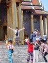 Travelers Taking Photo at Wat Phra Kaew in Bangkok, Thailand