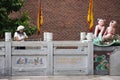 Travelers thai women travel visit and respect praying god in Tiantan temple at Shantou or Swatow in Chaozhou, China