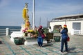 Travelers thai women travel visit and respect praying Guanyin