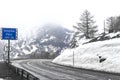 Simplon pass in snow Royalty Free Stock Photo