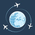 Traveling around the world by air transport Royalty Free Stock Photo