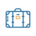 Traveling bag luggage icon. Vector thin line illustration.