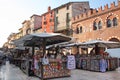 Traveling in beautiful city Verona Italy market