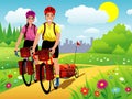 Traveling bikers illustration