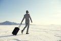 Traveling Businessman Walking with Luggage