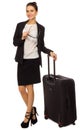 Traveling businesswoman isolated