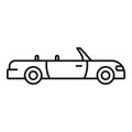 Traveling cabriolet icon, outline style