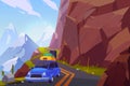 Traveling on car cartoon vector background