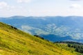 Traveling by the Carpathians. Polonyna Runa, Gostra, and other peaks. Spring, Summer and Autumn rest in the Carpathians. Green, Royalty Free Stock Photo