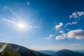 Traveling by the Carpathians. Polonyna Runa, Gostra, and other peaks. Spring, Summer and Autumn rest in the Carpathians. Green, Royalty Free Stock Photo