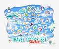 Traveling doodle stickers