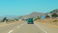 Traveling Down a Road in California. Driving 101 Highway