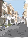 Traveling European Greece street sketch