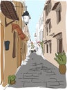 Traveling European Greece street sketch