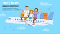 Traveling Family on Vacation. Vector Illustration.