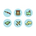 Traveling icon set