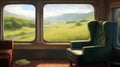 Empty interior of the train for long and short distance Royalty Free Stock Photo