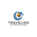 Traveling Logo Design Concept Vector Royalty Free Stock Photo