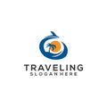 Traveling Logo Design Concept Vector Royalty Free Stock Photo