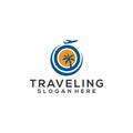 Traveling Logo Design Concept Vector Royalty Free Stock Photo