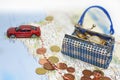 Traveling money spending. Royalty Free Stock Photo