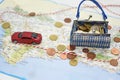 Traveling money spending. Royalty Free Stock Photo
