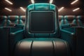 turquoise cinema seat row with scree, generative AI