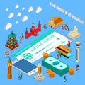 Traveling People Isometric Composition