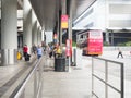 Traveling people waiting for city bus at Hong Kong airport bus Royalty Free Stock Photo