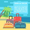 Traveling planning, summer holiday, tourism vector background