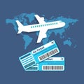 Traveling, Ticket booking concept. Flat design stylish. Royalty Free Stock Photo