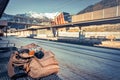 Traveling by train at the Alpine Railroad. Royalty Free Stock Photo