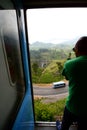 Traveling by train between Kandy and Ella. Sri Lanka