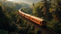 Traveling by train to scenic, eco-friendly locations. Royalty Free Stock Photo