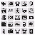 Traveling and transport icon set