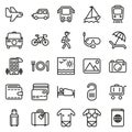 Traveling and transport icon set