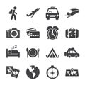 Traveling and transport icon set, vector eps10 Royalty Free Stock Photo