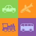 Traveling transport icons