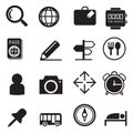 Traveling and transport silhouette icons set Royalty Free Stock Photo