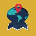 Traveling the world unfolding map a wanderlust concept