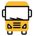 Traveling yellow bus, icon Royalty Free Stock Photo