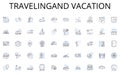 Travelingand vacation line icons collection. Cardio, Strength, Flexibility, Endurance, HIIT, Pilates, Yoga vector and