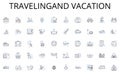 Travelingand vacation line icons collection. Jogging, Football, Cycling, Running, Tennis, Swimming, Athletics vector and